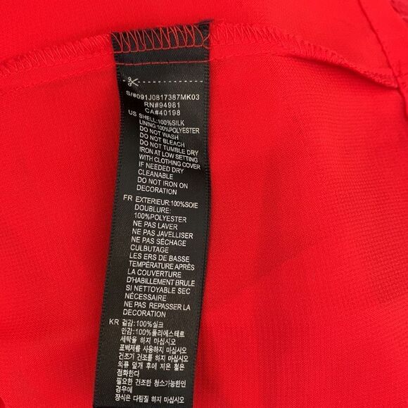 XXI Size Small/ Petite Red Scoop Neck Flutter Sleeves Elastic Waist Embroidered - Picture 9 of 11